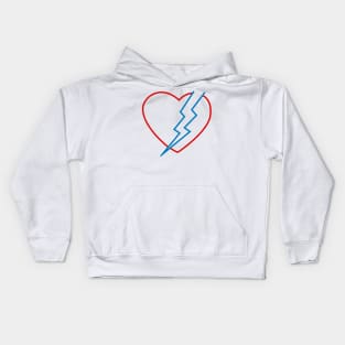 Love and Thunder Heart with Lightning Thunder Kids Hoodie